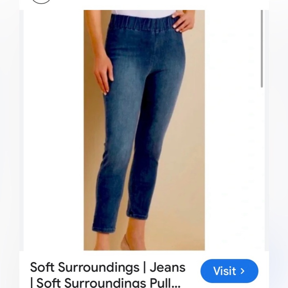 SOFT SURROUNDING Stylish PULL ON CROPPED SKINNY Denim Jeans WOMEN